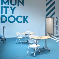 Chairs and tables inside the Royal Whard Community Dock