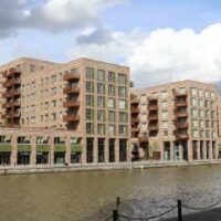 Newly finished office blocks by the water